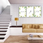 Quadros Decorativos Quarto Amor, Fé E Paz Folhas Floral 60x40