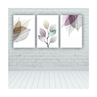 Quadros Decorativos Quarto Floral Folhas E Galhos Coloridas 8