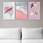 Quadros Decorativos Quarto Floral Praia Rosa 80x60