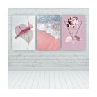 Quadros Decorativos Quarto Floral Praia Rosa 80x60