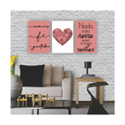 Quadros Decorativos Quarto Frases Amor Fe Gratidão Coração Ro