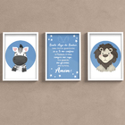 Quadros Decorativos Quarto Infantil Bebê Menino Safari Moldur