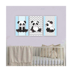 Quadros Decorativos Quarto Infantil Panda Azul