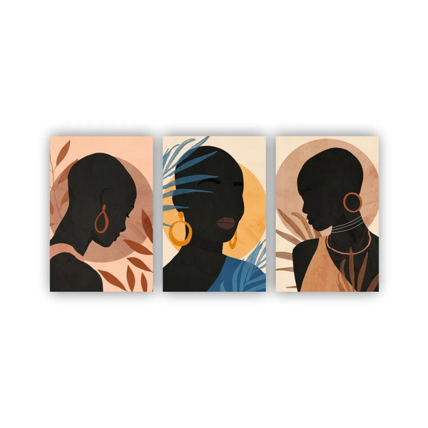 Quadros Decorativos Quarto Mulheres Negras Silhueta Artística