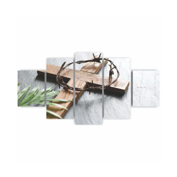 Quadros Decorativos Religioso Ramos E Cruz Jesus Cristo Sala