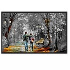 Quadros Decorativos Romantico Bosque City Moldura Preta