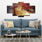 Quadros Decorativos Sala Leão Judá Jesus Cruz Religioso Kit