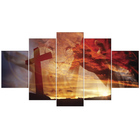 Quadros Decorativos Sala Leão Judá Jesus Cruz Religioso Kit