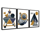 Quadros Decorativos Textura Cx Alta 3x 40x60 Geométricos - Mo