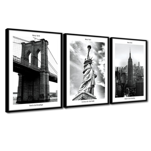 Quadros Decorativos Textura Cx Alta 3x 40x60 I Love New York