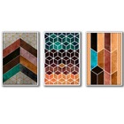 Quadros Decorativos Textura Cx Alta 40x60 Chevron Cores 3 Un