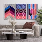 Quadros Decorativos Textura Cx Alta 40x60 Chevron Cores 3 Un