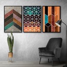 Quadros Decorativos Textura Cx Alta 40x60 Chevron Cores 3 Un