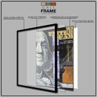 Quadros Decorativos Tigre Neve 130x60 Moldura Preta 2x2