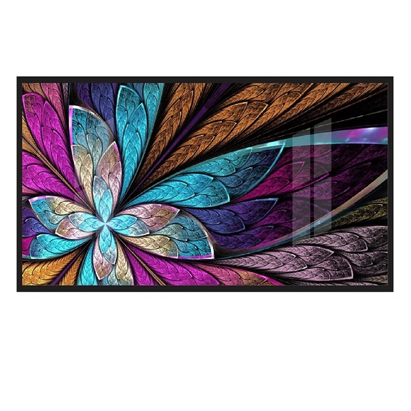 Quadros Decorativos Vitral Moldura Preta Moderno 130x60