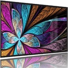 Quadros Decorativos Vitral Moldura Preta Moderno 130x60