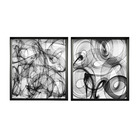 Quadros Fumaça Preto e Branco 120x120cm Inspire