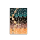 Quadros Mosaico Decorativo Cubos Geométricos - Branca