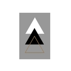 Quadros Mosaico Decorativo Triangulo Geometrico - Branca