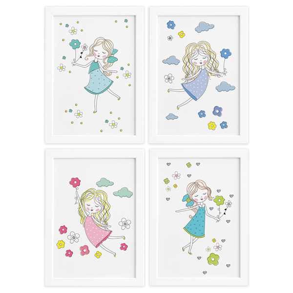 Quadros Para Quarto Menina E Flores Moldura Branca 22x32cm Leroy Merlin