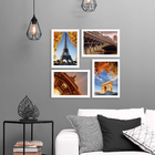Quadros Paris Fotos para Sala Moldura Branca 22x32cm Kit 4un