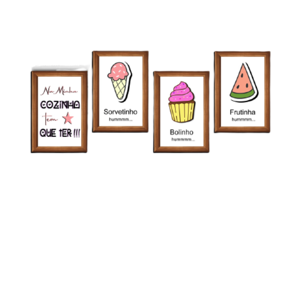 Quadros Placas Mdf 6mm Cozinha Café Frase 4 Un 29x20