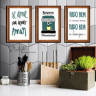 Quadros Placas Mdf 6mm Frases Cozinha Café 3 Un 29x20