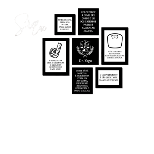 Quadros Placas Mdf 6mm Nutrição Cozinha 7 Un 29x20  20x15