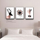 Quadros Placas Mdf 6mm Quarto Sala Cacto Flor 3 Un 29x20