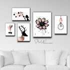 Quadros Placas Mdf 6mm Sala Moderna Flor Quarto 5 Un 29x20