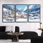 Quadros Premium Textura Cx Alta Cidade Na Neve 40x60 3un - Mo
