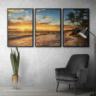 Quadros Premium Textura Cx Alta Praia Ensolarada 40x60 3un -