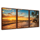 Quadros Premium Textura Cx Alta Praia Ensolarada 40x60 3un -