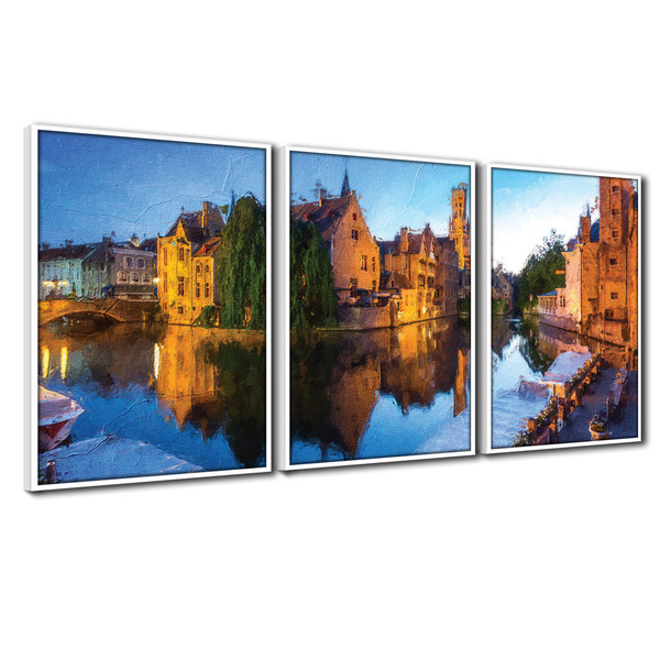 Quadros Premium Textura Cxalta Cidade Do Lago 40x60 3un - Mol