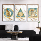 Quadros Premium Textura Cxalta Folhas Ouro Mármore 40x60 3un