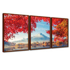 Quadros Premium Textura Cxalta Monte Fuji Outono 40x60 3un -