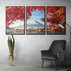 Quadros Premium Textura Cxalta Monte Fuji Outono 40x60 3un -