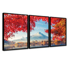 Quadros Premium Textura Cxalta Monte Fuji Outono 40x60 3un -