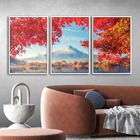 Quadros Premium Textura Cxalta Monte Fuji Outono 40x60 3un -