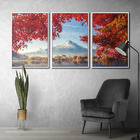 Quadros Premium Textura Cxalta Monte Fuji Outono 40x60 3un -