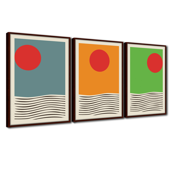 Quadros Premium Textura Cxalta Sol Cores Asbtrato 40x60 3un -