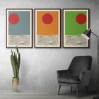Quadros Sol Cores Abstrato Premium  Moldura Alta 40x60 Título