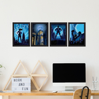 Quadros Super Heróis Geek Moldura Preta 33x43cm 4un
