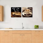 Quadros Xícara De Café Com Grão Cafeteria Padaria 2 Peças