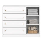 Quarto Americano Guarda Roupa 4 Portas E Cômoda 1 Porta Branc