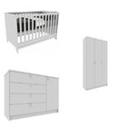 Quarto Bebê 3 Peças Guarda-roupa Cômoda E Berço Mini Cama Mon