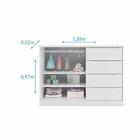 Quarto Bebê Completo Perola Com Guarda Roupa 3 Portas, Cômoda