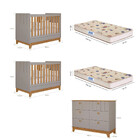 Quarto Bebê Gêmeos Berço Mini Cama Cômoda Liza E 2 Colchões G