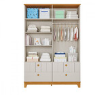 Quarto Bebê Gêmeos Com 2 Berços Mini Cama E Guarda Roupa Liza