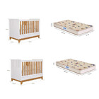 Quarto Bebê Gêmeos Com 2 Berços Mini Cama Liza Permobili Com